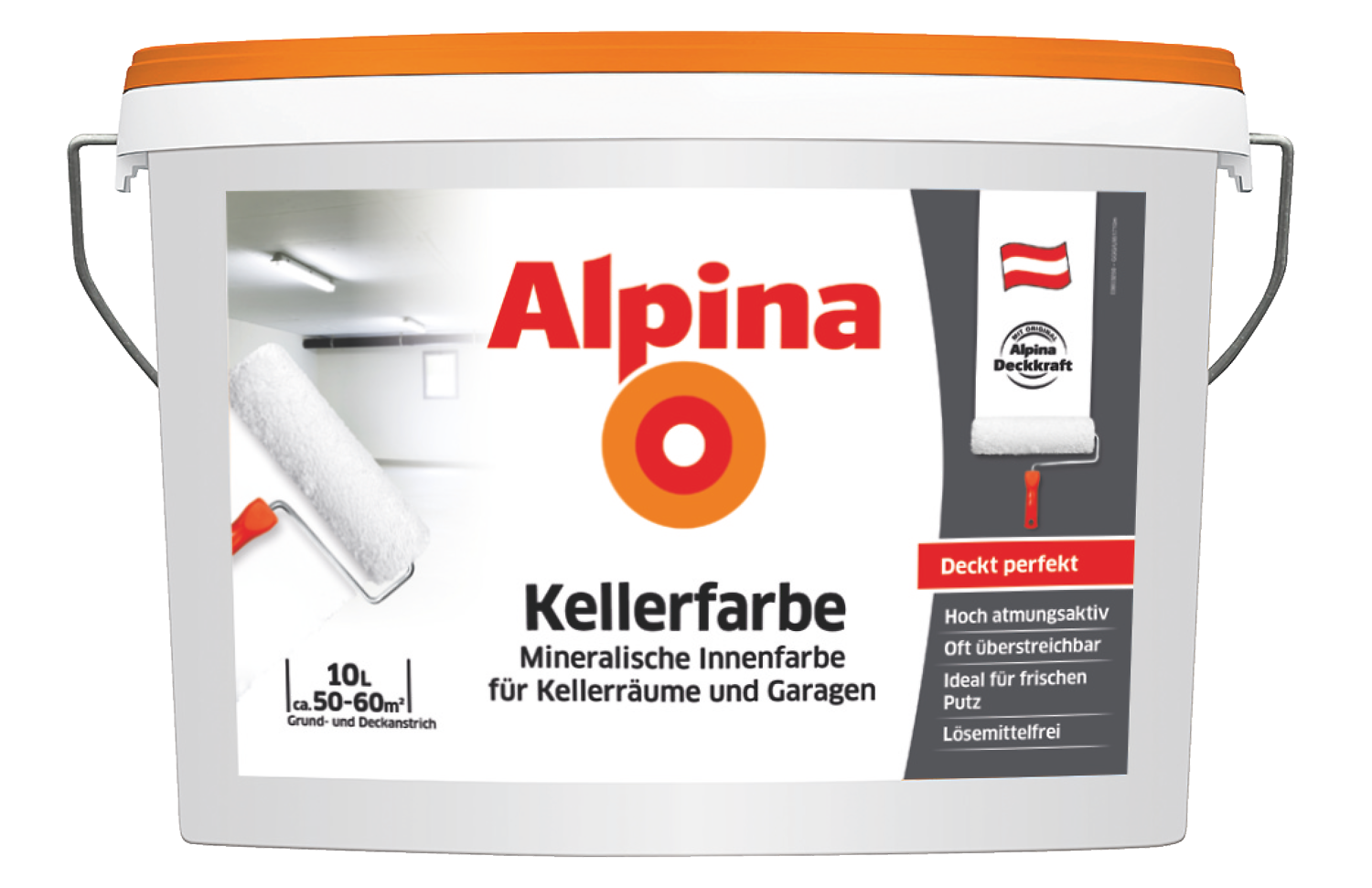 Wandfarbe weiß. Innenfarbe streichen: Kellerfarbe. - Alpina Farben