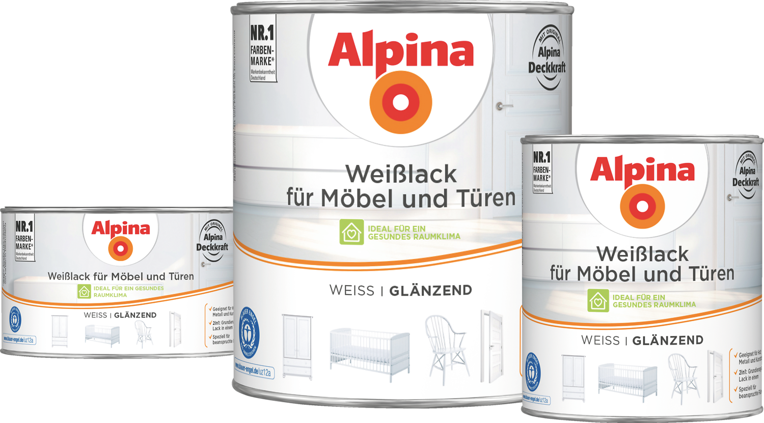 Acryl-Lack weiß mit Grundierung: Alpina Weißlack für Möbel und Türen