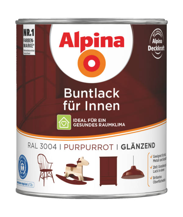 Alpina Buntlack für Innen Purpurrot - Alpina Farben