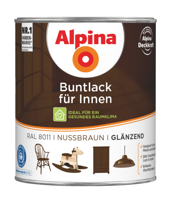 Alpina Buntlack für Innen Nussbraun - Alpina Farben