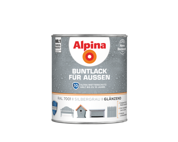 Alpina Buntlack für Außen Silbergrau - Alpina Farben
