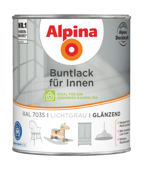 Alpina Buntlack für Innen Lichtgrau - Alpina Farben