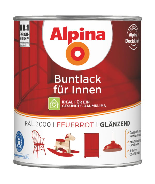 Alpina Buntlack für Innen Feuerrot - Alpina Farben