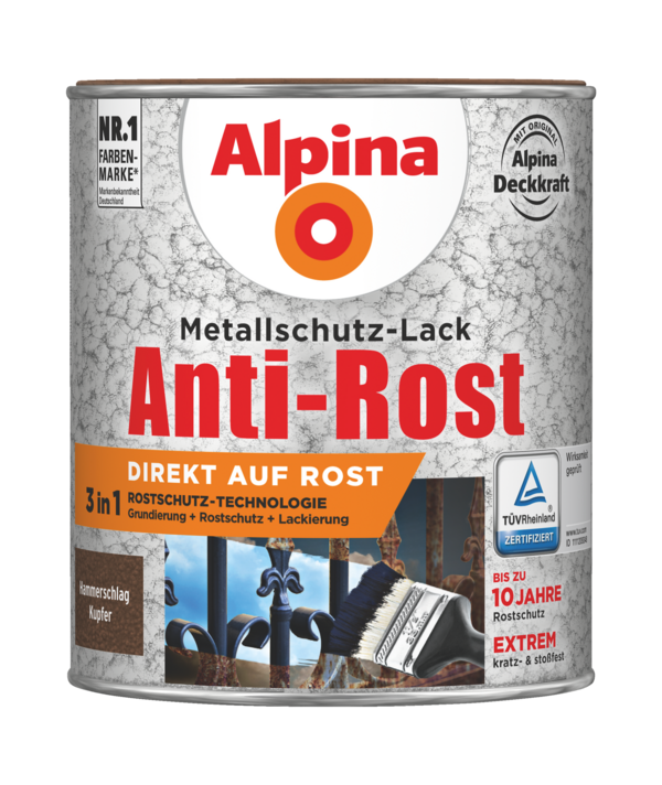 Alpina Metallschutz-Lack Anti-Rost Hammerschlag Kupfer - Alpina Farben