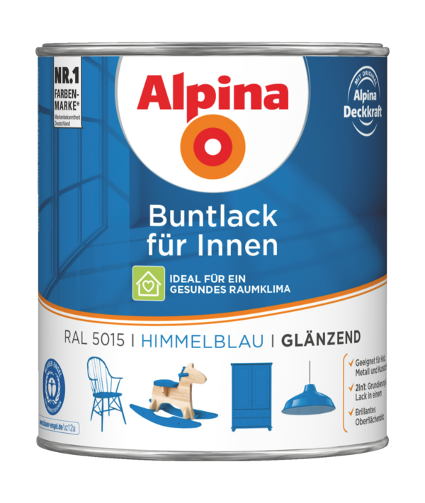 Alpina Buntlack für Innen Himmelblau - Alpina Farben