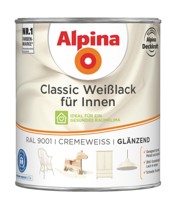 Alpina Classic Weißlack für Innen Cremeweiß - Alpina Farben
